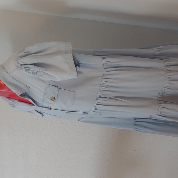 Aaron & Amber Chambray Like High Waist Tiered Dress in Medium - Picture 11 of 15